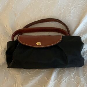 LONGCHAMP tote bag black brown leather